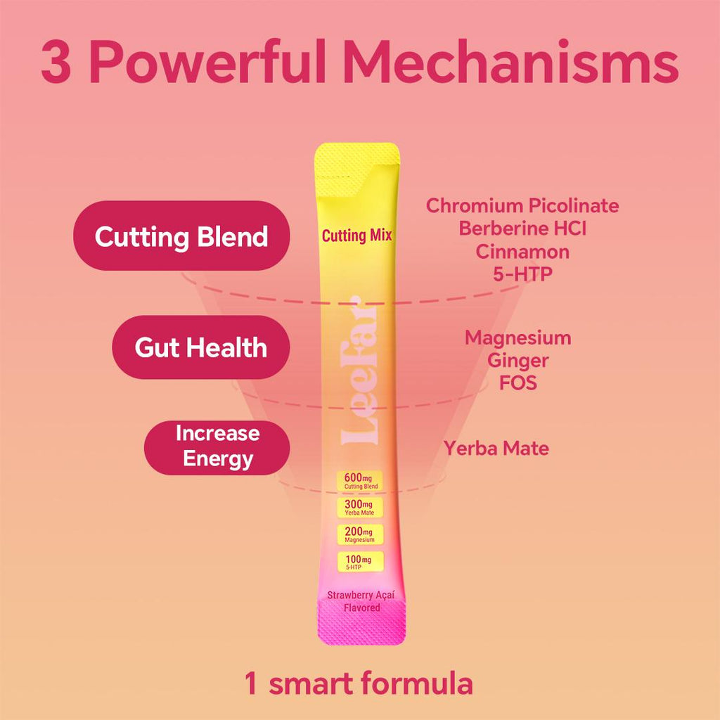 Leefar Strawberry Açaí Cutting Drink Mix – 30 Servings